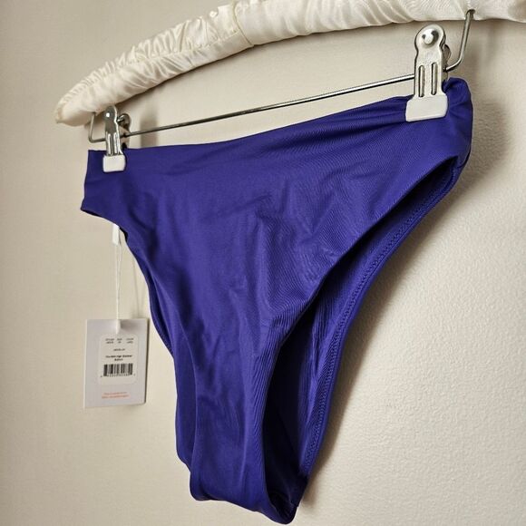 Andie Swim Bottoms Bikini The 90s High Waisted Lapis Purple Beach Vacation Solid - Picture 3 of 12
